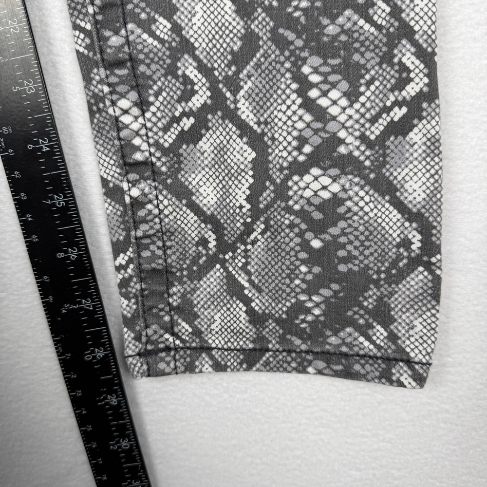 Seven7 Tummyless High Rise Skinny Jeans Womens 14 Grey Snake‎ Print Stretch - Picture 9 of 9